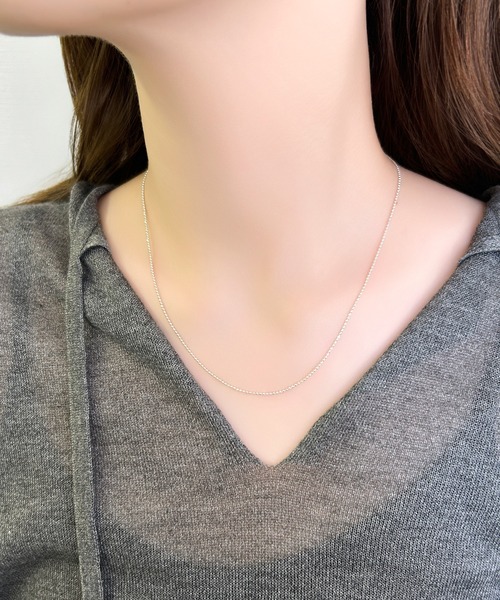 Phoebe(フィービィー)の「【SV925刻印入り】シルキーシャインチェーンネックレス/全長39cm/全長40cm/ジェンダーレス(ネックレス・レディース・シルバー系2/シルバー系1・FREE)」の1枚目の写真