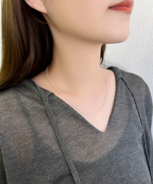 Phoebe(フィービィー)の「【SV925刻印入り】シルキーシャインチェーンネックレス/全長39cm/全長40cm/ジェンダーレス(ネックレス・レディース・シルバー系2/シルバー系1・FREE)」の7枚目の写真