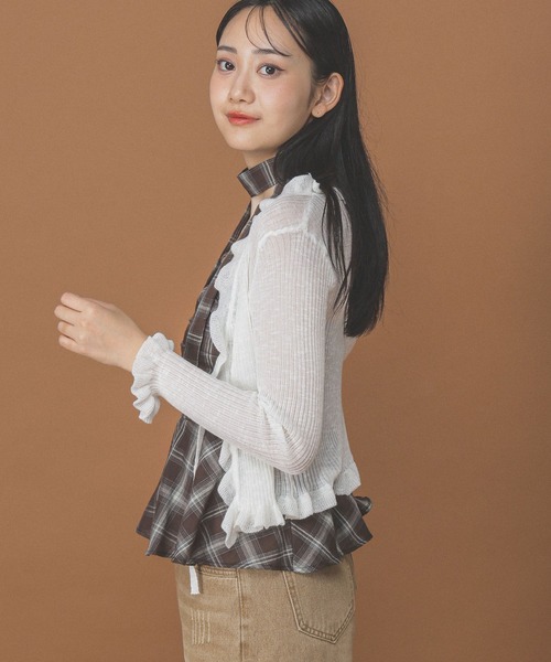 3.3 Field Trip (3.3フィールドトリップ)の「3.3 Field Trip/フリルリボンカーディガン(カーディガン/ボレロ・レディース・ホワイト/グリーン/ブラック・FREE)」の12枚目の写真