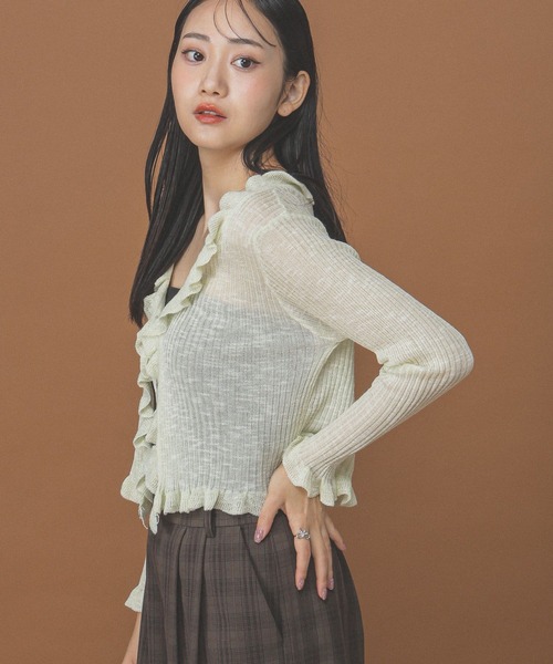 3.3 Field Trip (3.3フィールドトリップ)の「3.3 Field Trip/フリルリボンカーディガン(カーディガン/ボレロ・レディース・ホワイト/グリーン/ブラック・FREE)」の16枚目の写真