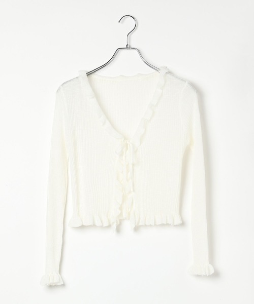 3.3 Field Trip (3.3フィールドトリップ)の「3.3 Field Trip/フリルリボンカーディガン(カーディガン/ボレロ・レディース・ホワイト/グリーン/ブラック・FREE)」の18枚目の写真