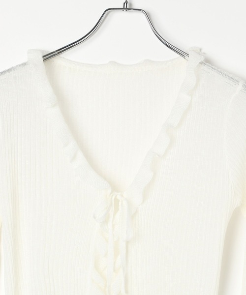 3.3 Field Trip (3.3フィールドトリップ)の「3.3 Field Trip/フリルリボンカーディガン(カーディガン/ボレロ・レディース・ホワイト/グリーン/ブラック・FREE)」の20枚目の写真