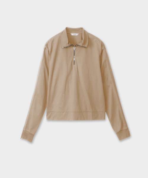 CINOH(チノ)の「CLEFF ハーフジッププルオーバー(Tシャツ/カットソー・レディース・ベージュ/ホワイト/チャコールグレー・36/38)」の3枚目の写真