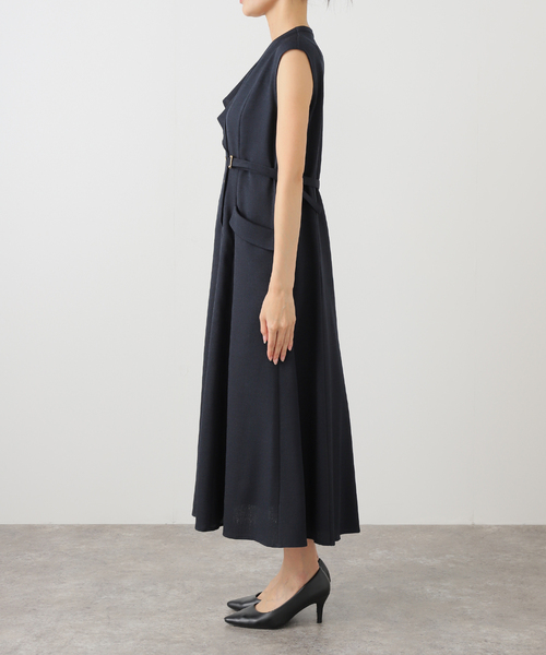 La TOTALITE（ラトータリテ）の「《追加》【洗える】アシメラペルツイルワンピース（ワンピース・レディース・ベージュ/ネイビー・36/38）」の15枚目の写真