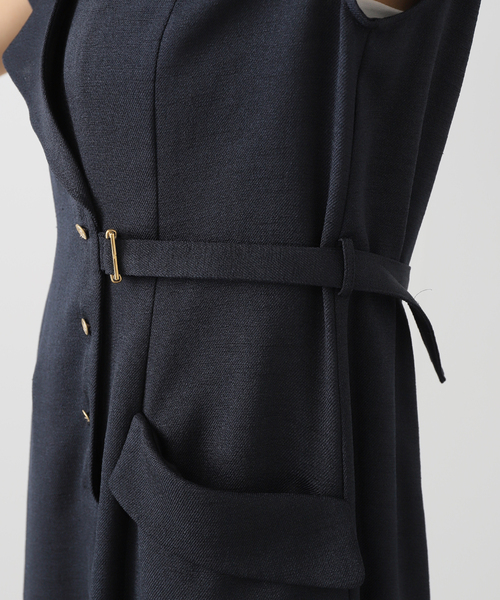 La TOTALITE（ラトータリテ）の「《追加》【洗える】アシメラペルツイルワンピース（ワンピース・レディース・ベージュ/ネイビー・36/38）」の19枚目の写真