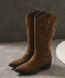 ウエスタンブーツ ダークブラウン レザー W&M＞レザー ウエスタンブーツ