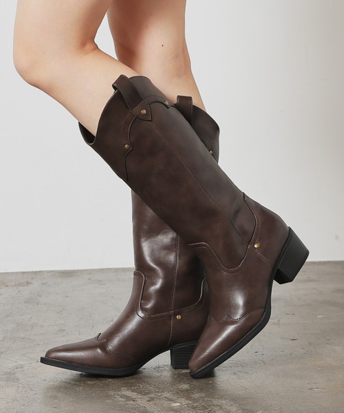 Honeys（ハニーズ）の「ウエスタンブーツ（ブーツ・レディース・ブラウン系/ブラウン/ベージュ系/ブラック系・L/LL/M/S）」の8枚目の写真