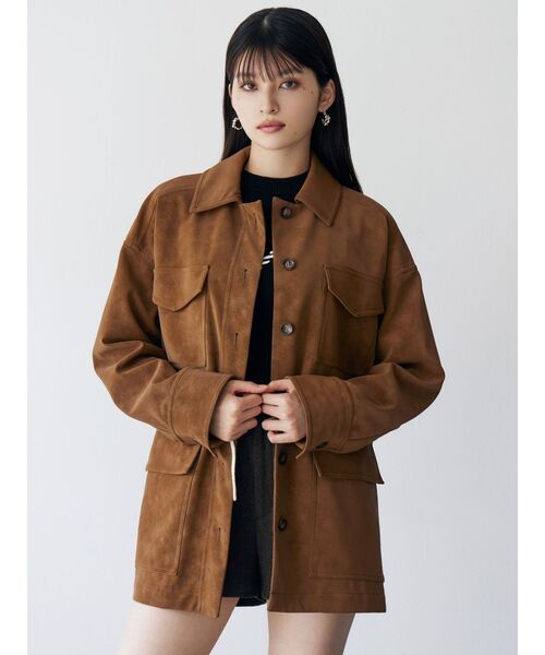 MURUA(ムルーア)の「フェイクスウェードワークジャケット(その他アウター・レディース・ベージュ/キャメル・FREE)」の3枚目の写真