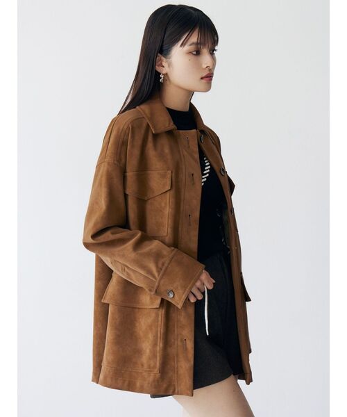 MURUA(ムルーア)の「フェイクスウェードワークジャケット(その他アウター・レディース・ベージュ/キャメル・FREE)」の5枚目の写真