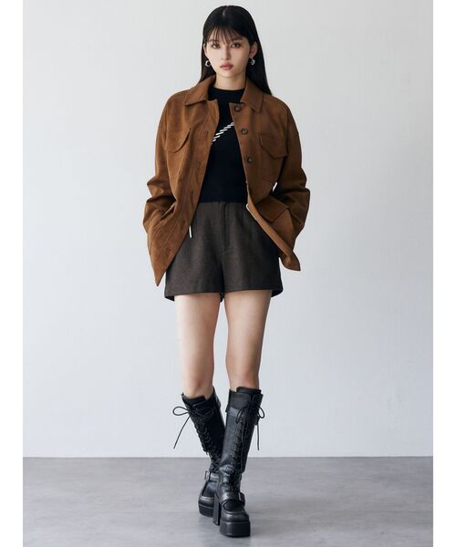 MURUA(ムルーア)の「フェイクスウェードワークジャケット(その他アウター・レディース・ベージュ/キャメル・FREE)」の6枚目の写真