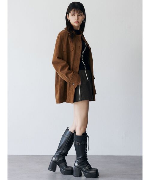 MURUA(ムルーア)の「フェイクスウェードワークジャケット(その他アウター・レディース・ベージュ/キャメル・FREE)」の7枚目の写真