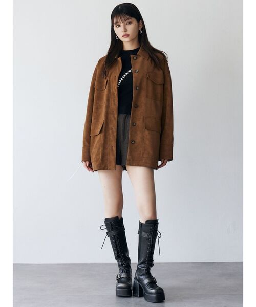 MURUA(ムルーア)の「フェイクスウェードワークジャケット(その他アウター・レディース・ベージュ/キャメル・FREE)」の8枚目の写真