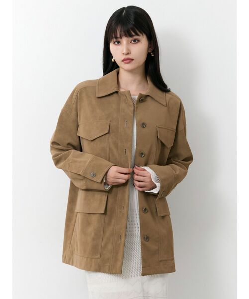 MURUA(ムルーア)の「フェイクスウェードワークジャケット(その他アウター・レディース・ベージュ/キャメル・FREE)」の9枚目の写真