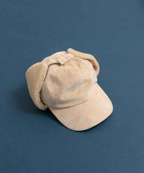 KBF（ケイビーエフ）の「フライトボアCAP（キャップ・レディース・ベージュ/ブラック・ONE）」の2枚目の写真