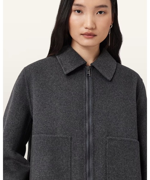 ALLSAINTS(オールセインツ)の「SEANNAH WOOL JACKET | SEANNAH ウール ジャケット(その他アウター・レディース・チャコールグレー・4/6/8/10)」の8枚目の写真