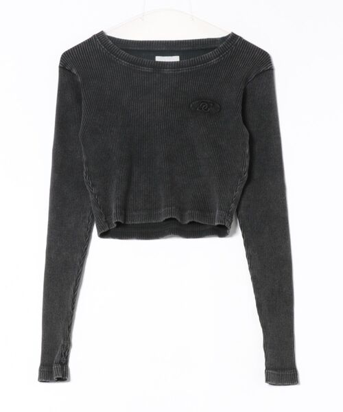 DC SHOES(ディーシーシューズ)の「25 WS TELECO SHORT L /DCレディースショート丈長袖ロンT(Tシャツ/カットソー・レディース・ホワイト/グレー/グレイッシュベージュ/ブラック/ブラック系その他・MEDIUM/LARGE)」の3枚目の写真