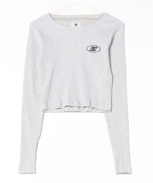 DC SHOES(ディーシーシューズ)の「25 WS TELECO SHORT L /DCレディースショート丈長袖ロンT(Tシャツ/カットソー・レディース・ホワイト/グレー/グレイッシュベージュ/ブラック/ブラック系その他・MEDIUM/LARGE)」の4枚目の写真