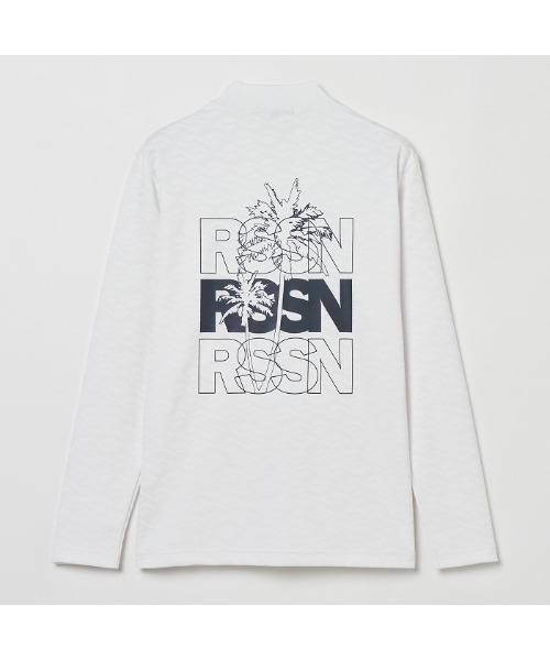 ROSASEN（ロサーセン）の「【Rosasen/GOLF】幾何学柄 ジャカード 長袖モックネック（シャツ/ブラウス・メンズ・ネイビー/オフホワイト・52/50）」の4枚目の写真