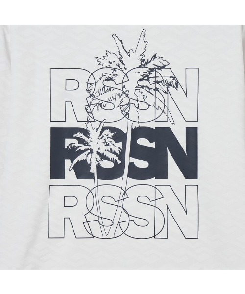 Rosasen/GOLF】幾何学柄 ジャカード 長袖モックネック（シャツ