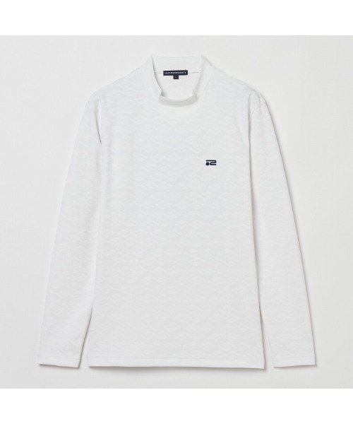 ROSASEN（ロサーセン）の「【Rosasen/GOLF】幾何学柄 ジャカード 長袖モックネック（シャツ/ブラウス・メンズ・ネイビー/オフホワイト・52/50）」の3枚目の写真