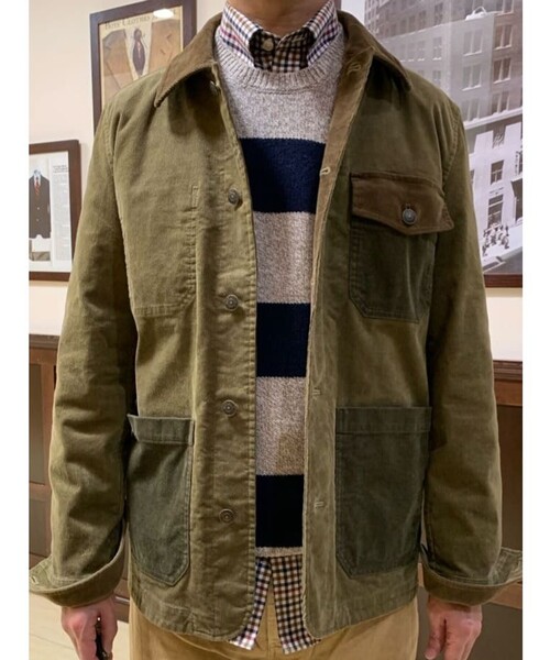 BROOKS BROTHERS(ブルックスブラザーズ)の「コットンコーデュロイ ファン チョアジャケット(カバーオール・メンズ・ブラウン・LARGE/MEDIUM/SMALL/X-LARGE)」の7枚目の写真