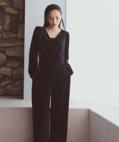 ベロアカットオールインワン（サロペット/オーバーオール）｜anuans