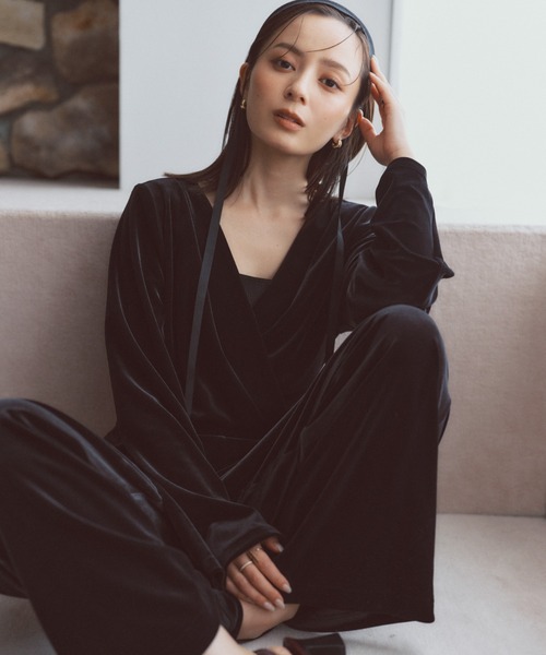 ベロアカットオールインワン（サロペット/オーバーオール）｜anuans