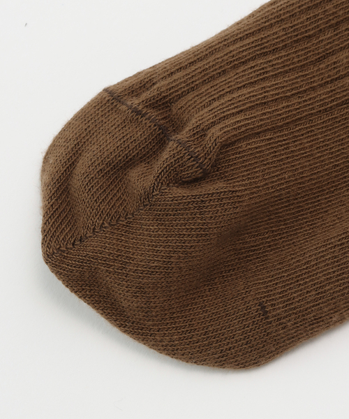 BASERANGE（ベースレンジ）の「【BASERANGE/ベースレンジ】PRE RIB OVERANKLE SOCKS（ソックス/靴下・レディース・ホワイト/ブラウン・FREE）」の7枚目の写真