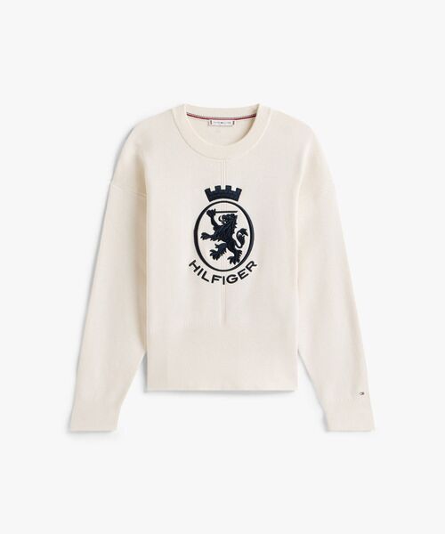 TOMMY HILFIGER(トミーヒルフィガー)の「バーシティグラフィックモックネックセーター(ニット/セーター・レディース・ホワイト/グレー・XX-SMALL/X-SMALL)」の10枚目の写真