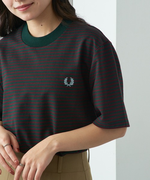 FRED PERRY(フレッドペリー)の「【FRED PERRY】FINE STRIPE HEAVYWEIGHT TSHIRT M6581(Tシャツ/カットソー・メンズ・グリーン/ミント/ブラック/グリーン系その他2・XL/L/M/S)」の9枚目の写真