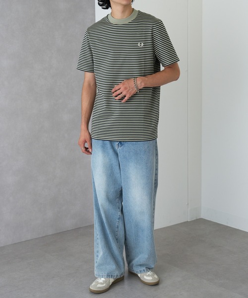FRED PERRY(フレッドペリー)の「【FRED PERRY】FINE STRIPE HEAVYWEIGHT TSHIRT M6581(Tシャツ/カットソー・メンズ・グリーン/ミント/ブラック/グリーン系その他2・XL/L/M/S)」の14枚目の写真