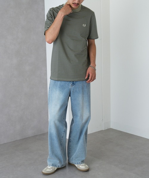 FRED PERRY(フレッドペリー)の「【FRED PERRY】FINE STRIPE HEAVYWEIGHT TSHIRT M6581(Tシャツ/カットソー・メンズ・グリーン/ミント/ブラック/グリーン系その他2・XL/L/M/S)」の15枚目の写真