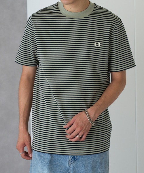 FRED PERRY(フレッドペリー)の「【FRED PERRY】FINE STRIPE HEAVYWEIGHT TSHIRT M6581(Tシャツ/カットソー・メンズ・グリーン/ミント/ブラック/グリーン系その他2・XL/L/M/S)」の21枚目の写真