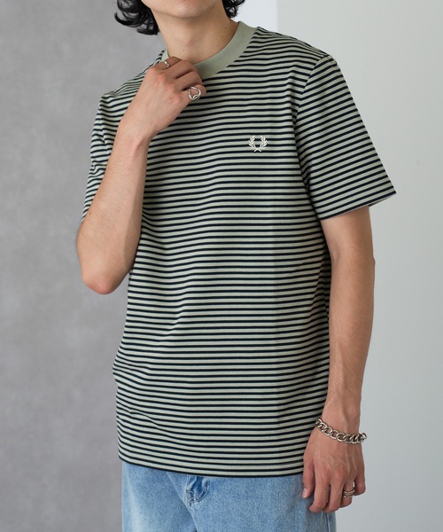 FRED PERRY(フレッドペリー)の「【FRED PERRY】FINE STRIPE HEAVYWEIGHT TSHIRT M6581(Tシャツ/カットソー・メンズ・グリーン/ミント/ブラック/グリーン系その他2・XL/L/M/S)」の22枚目の写真