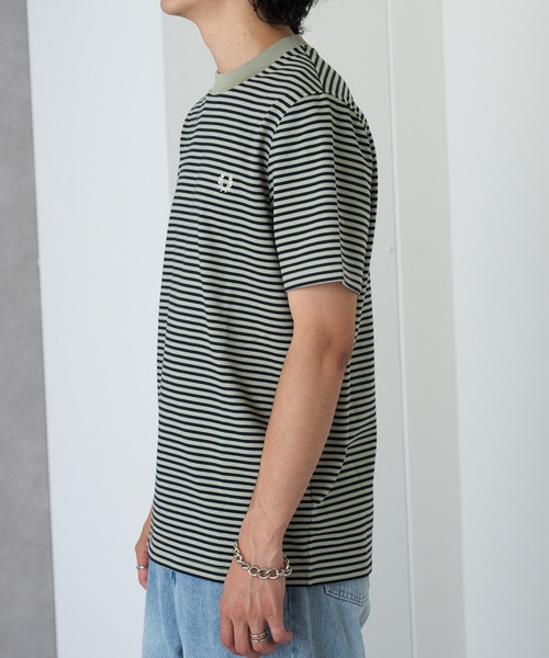 FRED PERRY(フレッドペリー)の「【FRED PERRY】FINE STRIPE HEAVYWEIGHT TSHIRT M6581(Tシャツ/カットソー・メンズ・グリーン/ミント/ブラック/グリーン系その他2・XL/L/M/S)」の12枚目の写真