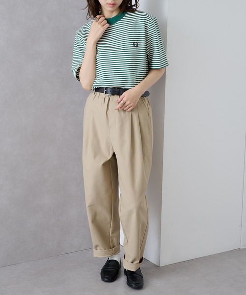FRED PERRY(フレッドペリー)の「【FRED PERRY】FINE STRIPE HEAVYWEIGHT TSHIRT M6581(Tシャツ/カットソー・メンズ・グリーン/ミント/ブラック/グリーン系その他2・XL/L/M/S)」の7枚目の写真