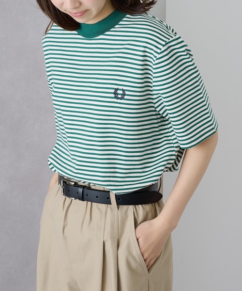 FRED PERRY(フレッドペリー)の「【FRED PERRY】FINE STRIPE HEAVYWEIGHT TSHIRT M6581(Tシャツ/カットソー・メンズ・グリーン/ミント/ブラック/グリーン系その他2・XL/L/M/S)」の6枚目の写真