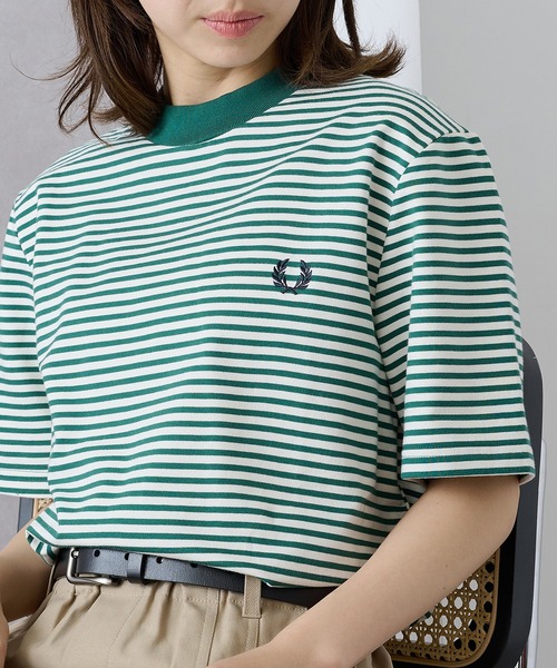 FRED PERRY(フレッドペリー)の「【FRED PERRY】FINE STRIPE HEAVYWEIGHT TSHIRT M6581(Tシャツ/カットソー・メンズ・グリーン/ミント/ブラック/グリーン系その他2・XL/L/M/S)」の11枚目の写真