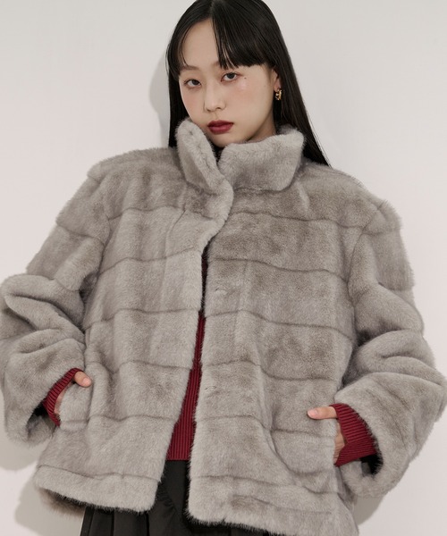 Ezick（エジック）の「mink feel fur coat ミンクタッチファー