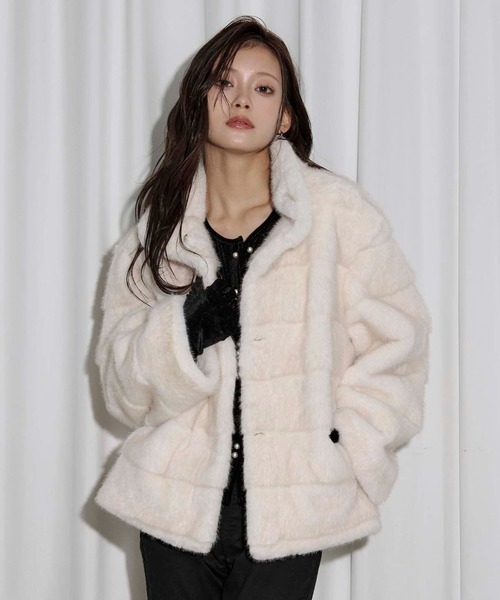 mink feel fur coat ミンクタッチファーコート（ブルゾン）｜Ezick