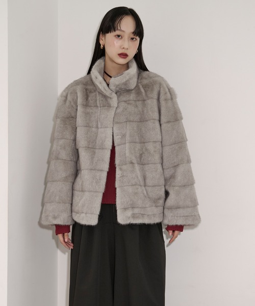 Ezick（エジック）の「mink feel fur coat ミンクタッチファーコート