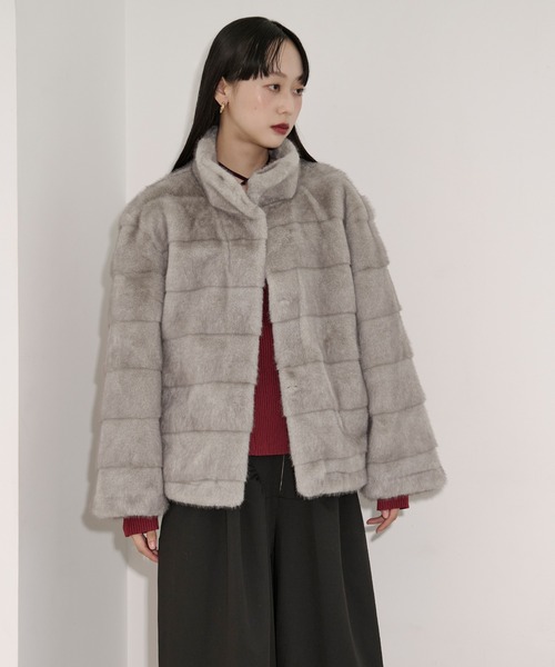 mink feel fur coat ミンクタッチファーコート（ブルゾン）｜Ezick