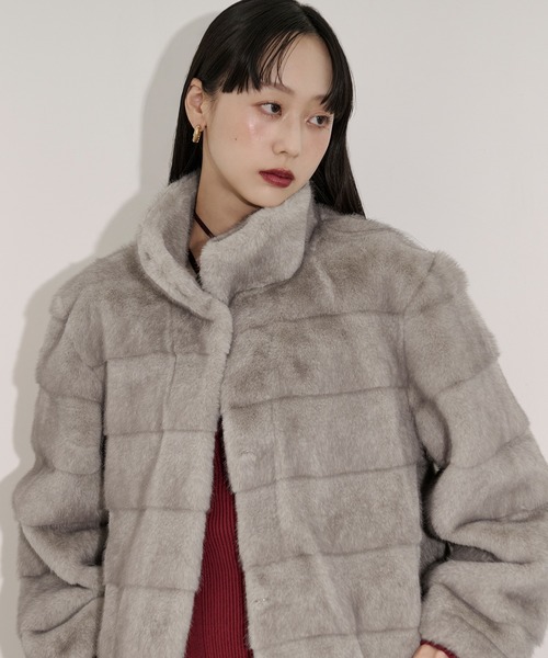 mink feel fur coat ミンクタッチファーコート（ブルゾン）｜Ezick