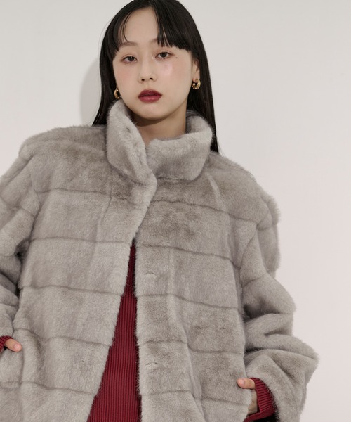 mink feel fur coat ミンクタッチファーコート（ブルゾン）｜Ezick