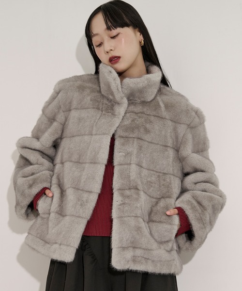 Ezick（エジック）の「mink feel fur coat ミンクタッチファー