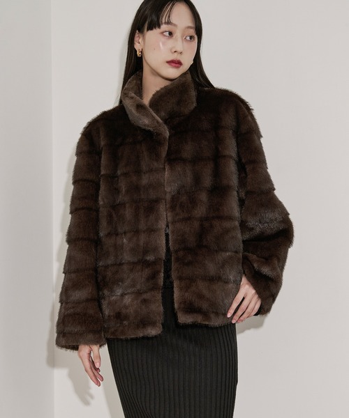 mink feel fur coat ミンクタッチファーコート（ブルゾン）｜Ezick