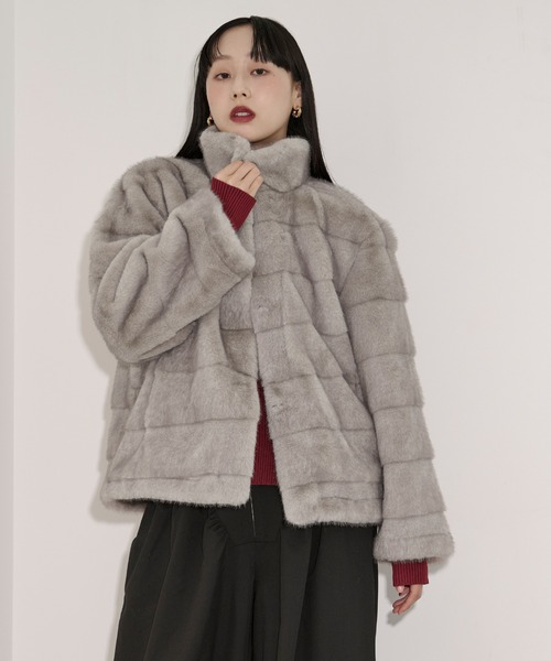 mink feel fur coat ミンクタッチファーコート（ブルゾン）｜Ezick