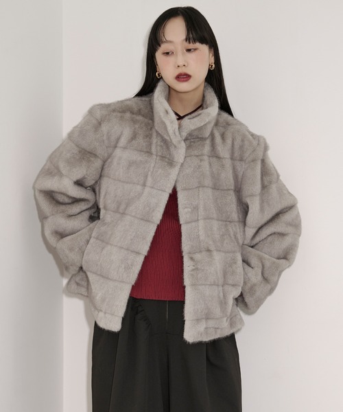 mink feel fur coat ミンクタッチファーコート（ブルゾン）｜Ezick