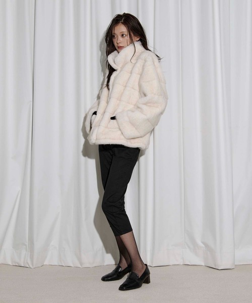Ezick（エジック）の「mink feel fur coat ミンクタッチファーコート