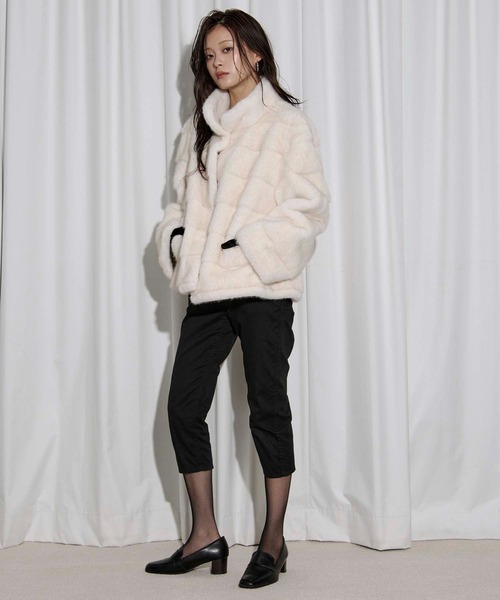 mink feel fur coat ミンクタッチファーコート（ブルゾン）｜Ezick